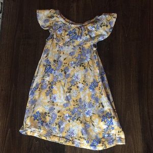 Girls mustard flower print dress